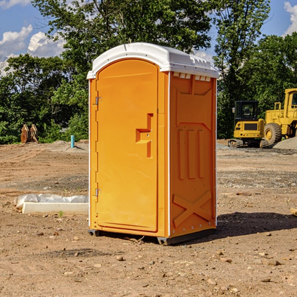 how often are the portable restrooms cleaned and serviced during a rental period in Hoople